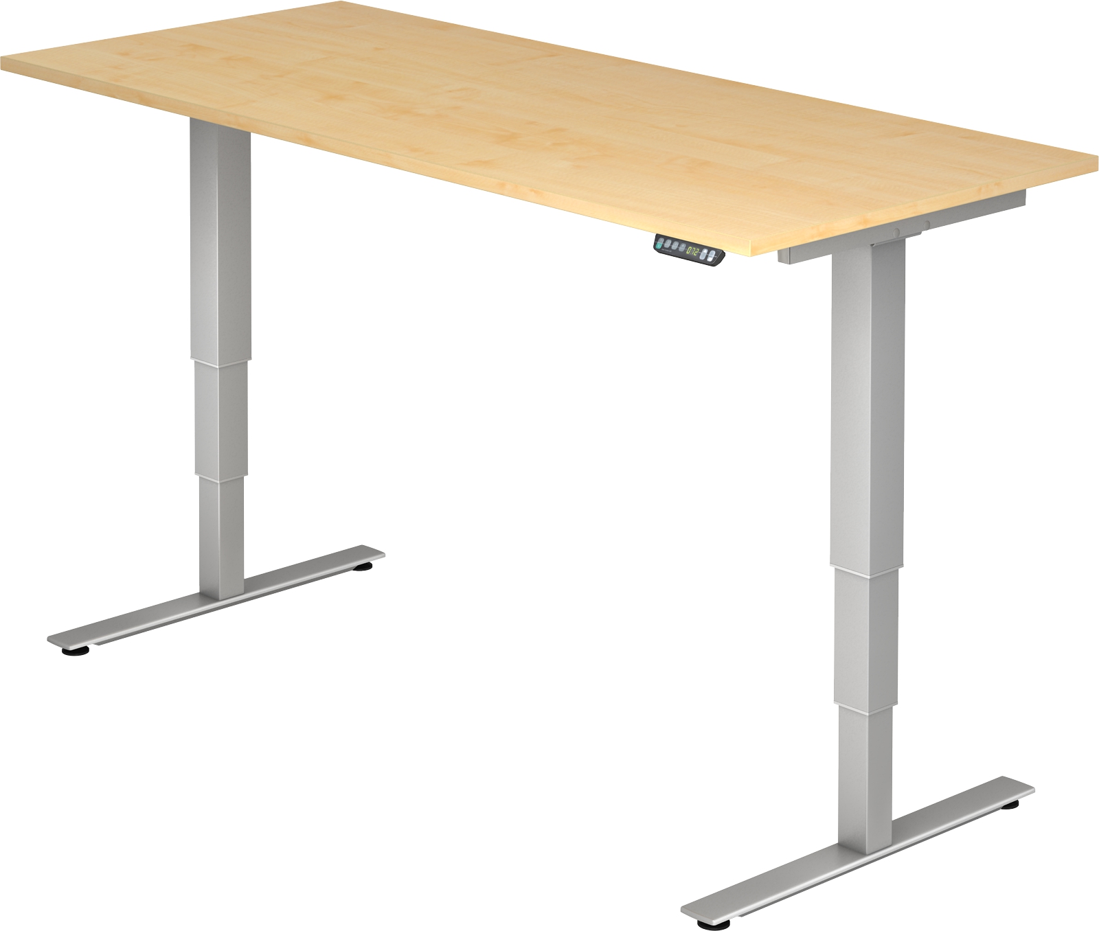 Schreibtisch XDSM19, 180 cm, Ihr günstiger Fuß-Gestell - Büromöbel-Shop T höhenverstellbar, silber elektrisch | Office-Sofort.de